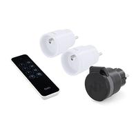 2 tomas ON/OFF interiores y 1 exterior + mando a distancia