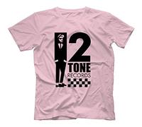 2 Tone Records T-Shirt 100% Cotton | Reggae Ska Trojan Rocksteady The Specials[Small,Light Pink]