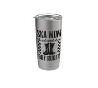 2 Tone Ska Mom Like a Normal Mom But Ruder Vaso térmico de acero inoxidable de doble pared