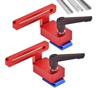 2 topes de aleación de inglete, tope de carril guía, ranura en T, tope de carril inglete, tope de pista de inglete de aleación, para banco de trabajo de madera, rieles en T