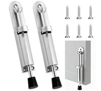 2 topes de puerta con pedal, tope para puerta con muelle, tope de puerta de aleación de zinc para interiores y exteriores, resistente al óxido y estable