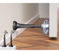 2 topes magnéticos para puerta de 3.94 pulgadas para pared, cierre magnético para puerta con palo adhesivo y tornillos, soporte de puerta para mantener la puerta abierta, color negro