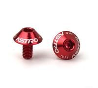 2 tornillos de aleación de aluminio 7075 para portabidones M5 x 12 mm, pernos ligeros y resistentes para bicicletas de montaña y carretera (rojo)