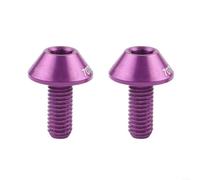 2 tornillos de aleación de aluminio 7075 para soporte de jaula de botella M5 x 12 mm, pernos ligeros y resistentes para bicicletas de montaña y carretera (morado)