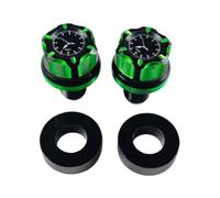 2 tornillos de aluminio para espejo retrovisor de motocicleta para montaje en aberturas roscadas estándar (verde opuesto)