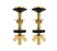 2 tornillos de latón para tanque de inodoro a tazón, tuercas de fijación de acoplamiento cerrado para reparación de inodoros, compatibles con la mayoría de inodoros estándar (A)
