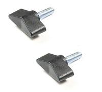 2 tornillos de mariposa con perno roscado, M4, M5, M6, plástico, acero, tiradores en T, tornillo de 4 mm, 5 mm, 6 mm, tuercas universales, negro (M4 x 25)