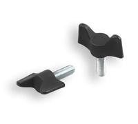 2 tornillos de mariposa de plástico con tornillos roscados de acero