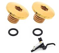 2 tornillos de purga de bicicleta con junta tórica para cuerpo de bicicleta dividido TC4 aleación de titanio M5 x 10 mm compatible con Shimano XT SLX Zee Deore LX (dorado)
