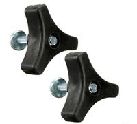 2 tornillos de tuerca de mango triangular para cortacésped, piezas de repuesto de plástico y metal compatibles con Mountfield y otras marcas, 50 mm de longitud