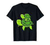 2 Tortugas de agua Familia Niño Niño Amor Papá Mamá Madre Padre Camiseta