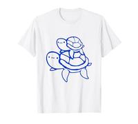 2 Tortugas de agua Familia Niño Niño Amor Papá Mamá Madre Padre Camiseta