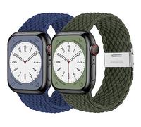 2 Trenzada Correa para Apple Watch 45mm 44mm 40mm 41mm Series 9 8 7 se 6 5 4 Ultra/249mm hombr/mujer,Solo Loop Deportiva de nylon extensible Pulsera Bracelet para iWatch serie 3 2 1 42mm 38mm Band
