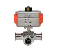 2" Tri Clamp OD51mm Pipe 304 Stainless Steel Three-way ball valve T type