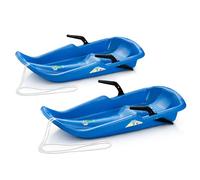 2 trineos Twister con frenos de plástico, 80 x 39 x 15 cm, color azul con asiento antideslizante, fácil de dirigir, soporta hasta 50 kg, seguro Bob a partir de 3 años