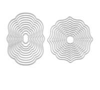 2 troqueles circulares ovalados con borde de puntada para hacer tarjetas, álbumes de recortes, troqueles de corte de metal básicos para manualidades de papel, manualidades hechas a mano, suministros