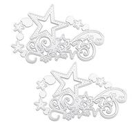2 troqueles de troquelado con forma de estrella, para tarjetas, organizador de troqueles de troquelado, máquina de troquelado y repujado, herramientas para hacer tarjetas (plata)
