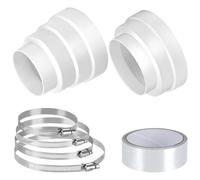 2 Tubo Campana Extractora, Reductor Tubo Campana Extractora Ø 80 100 110 120 150 160 mm, Reductor De Conducto Redondo con 4 Abrazaderas De Manguera De Acero Inoxidable Banda De Aluminio
