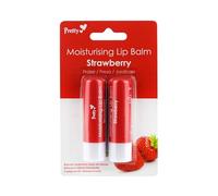 2 tubos de bálsamo labial hidratante de fresa por Pretty - Suaviza, calma y protege los labios secos agrietados - 2 x 4,3 g