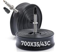 2 tubos de bicicleta de alta calidad de 700 x 35C/38C/40C/43C, compatibles con neumáticos de bicicleta de 700 x 35 C a 700 x 43C, con válvula Presta FV48 mm, goma de butilo, utilizados para bicicletas