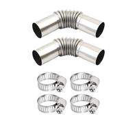 2 tubos de escape de 24 mm para tubo de escape, tubo de escape de acero inoxidable