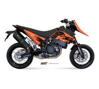2 Tubos De Escape Silenciador MIVV Suono Negro para Ktm 690 Sm 2007 > 2012