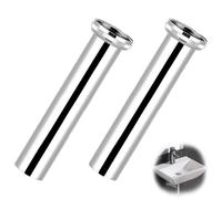 2 tubos de inmersión de acero inoxidable de 300 mm, tubo ajustable para sifón, tubo de inmersión universal con arandelas de goma de sellado, tubo de inmersión universal para sifón para lavabo, desagüe