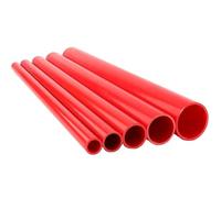 2 tubos de PVC rojos de 50 cm de largo: ideales for acuarios, riego de jardines, suministro de agua y proyectos de fontanería.(40mm pipe)