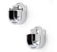 2 tubos de soporte para barra de percha, aleación de zinc plateado para almacenamiento de armario, montaje en pared (22 mm)