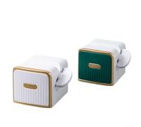 2 tubos exprimidores de pasta de dientes para baño, dispensador de soporte fácil (blanco y verde)