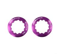 2 Tuercas Bloqueo Cassette 11T Aleación 7075 CNC | Aleación 7075 para ultra ligera, líneas antideslizantes, sin óxido, ideal para mantenimiento fácil(Purple)