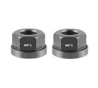 2 tuercas M9 x 1.0 para bicicletas plegables y bicicletas de engranaje fijo hechas de aleación de aluminio 7075 ligera con acabado pulido (gris)