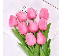 2 tulipanes artificiales realistas para decoración de bodas y hogar, impresionantes flores falsas para todas las ocasiones (rosa)