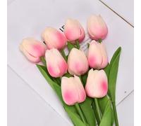 2 tulipanes artificiales realistas para decoración de bodas y hogar, impresionantes flores falsas para todas las ocasiones (rosa claro)