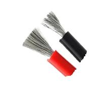 2 uds 1/2/3/5/6/8/10M Cable Rojo Negro de Silicona Suave 0 2 4 6 8 10 12 14 16AWG Cable de alimentación eléctrica de batería de Coche(Black and Red 2m,10 AWG)