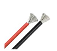 2 uds 1/2/5/10/20/30m Cable de alimentación de Silicona Suave Rojo Negro 30/28/26/24/22/20/18/16AWG Cable eléctrico for batería de Coche Lightpcs2pcs(20m,22AWG)