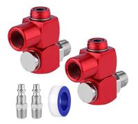 2 Uds 1/4 NPT 360 Grados de Conexión de Manguera de Aire Giratoria, Conexión de Aire Giratoria de Acero Inoxidable con Férula y Cinta de Sellado de Rosca a Prueba de Fugas