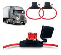 2 uds 10 Awg 50a Portafusibles De Cuchilla En Línea Automotriz, Plano Impermeable Portafusibles En Línea Estándar Portafusibles De Lámina Para Vehículos De Camiones Grandes Dc 12v 24v 32v