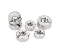 2 uds ~ 10 Uds 304 tuercas redondas ranuradas de acero inoxidable cara final con tuerca redonda ranurada M3 M4 M5 M6 M8 M10 M12 (Color : Silver, Size : 10Pcs M3)