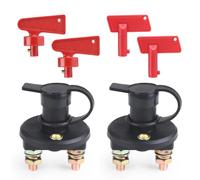 2 uds 12V 24V interruptor de apagado principal de la batería con 4 teclas rojas aislador seccionador 300A(SET A)