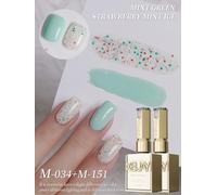 2 uds 15ML verde menta y fresa menta hielo juego de Gel de uñas semipermanente arte de uñas remojo UV LED salón de uñas DIY Gel de salón de uñas M034-M151