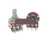 2 uds 16 tipo C1K amplificador de doble canal potenciómetro de volumen 6 pines resistencia ajustable medio eje 15MM