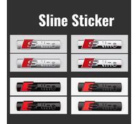 2 uds 3D ABS cromo negro Sline Logo SLine emblema coche guardabarros insignia para A3 A4 A5 A6 A7 Q2 Q5 Q7 Q3 S línea pegatina Accrssorie