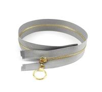 2 uds 40-70cm 3# cremallera de Metal cremallera de extremo abierto para coser accesorios de prendas bolsas DIY cremalleras para chaquetas, Gris, 70cm