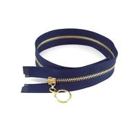 2 uds 40-70cm 3# cremallera de Metal cremallera de extremo abierto para coser accesorios de prendas bolsas DIY cremalleras para chaquetas, Azul marino, 50cm