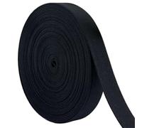 2 uds/40 metros/ancho 20mm banda elástica lisa cifrada gruesa de doble cara accesorios costura ropa Para Ropa Manualidades(Black)