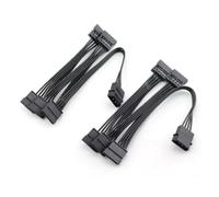 2 Uds 4Pin Ide a 5 15Pin Cable Divisor de Fuente de AlimentacióN de Disco Duro para DIY PC Sever 18AWG 4 Pines a 15 Pines de AlimentacióN