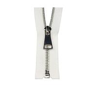 2 uds 5# cremallera de Metal 40-120cm cierre automático cremallera de extremo abierto para ropa chaqueta abrigo cremalleras accesorios de costura, Blanco, 40cm