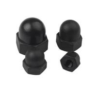 2 uds-50 Uds DIN1587 tuerca ciega de nailon M3 M4 M5 M6 M8 M10 M12 M14 M16 tuercas ciegas de plástico blanco o negro tuerca de bellota decorativa(Black,M16 5PCS)