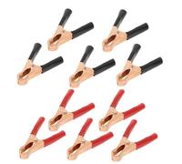 2 uds 50A pinzas de cocodrilo 80mm Rojo Negro Clips de prueba de batería automotriz de alta resistencia(5 x Red 5 x Black)